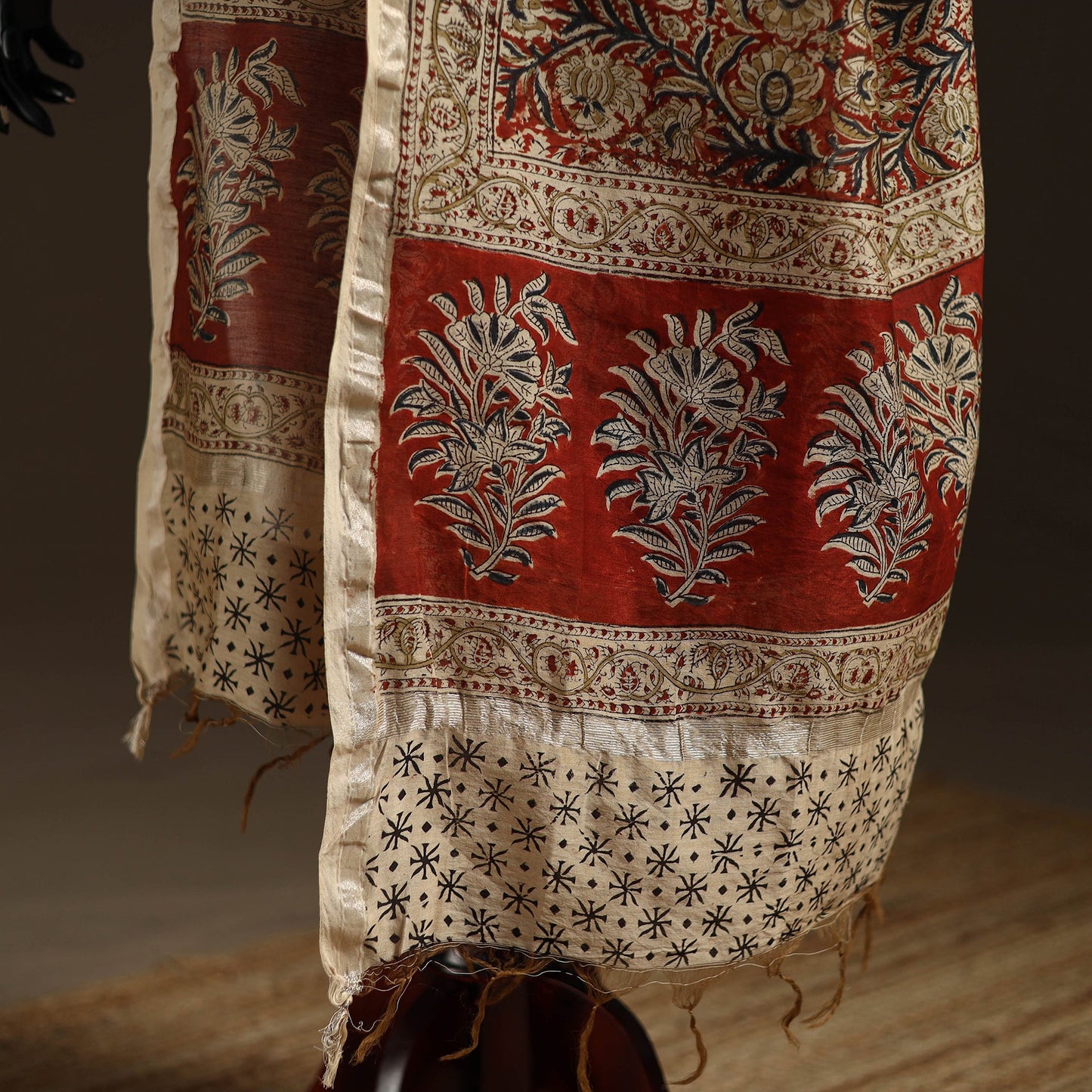Orange - pedana natural dyed hand kalamkari dupatta