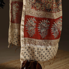 Orange - pedana natural dyed hand kalamkari dupatta