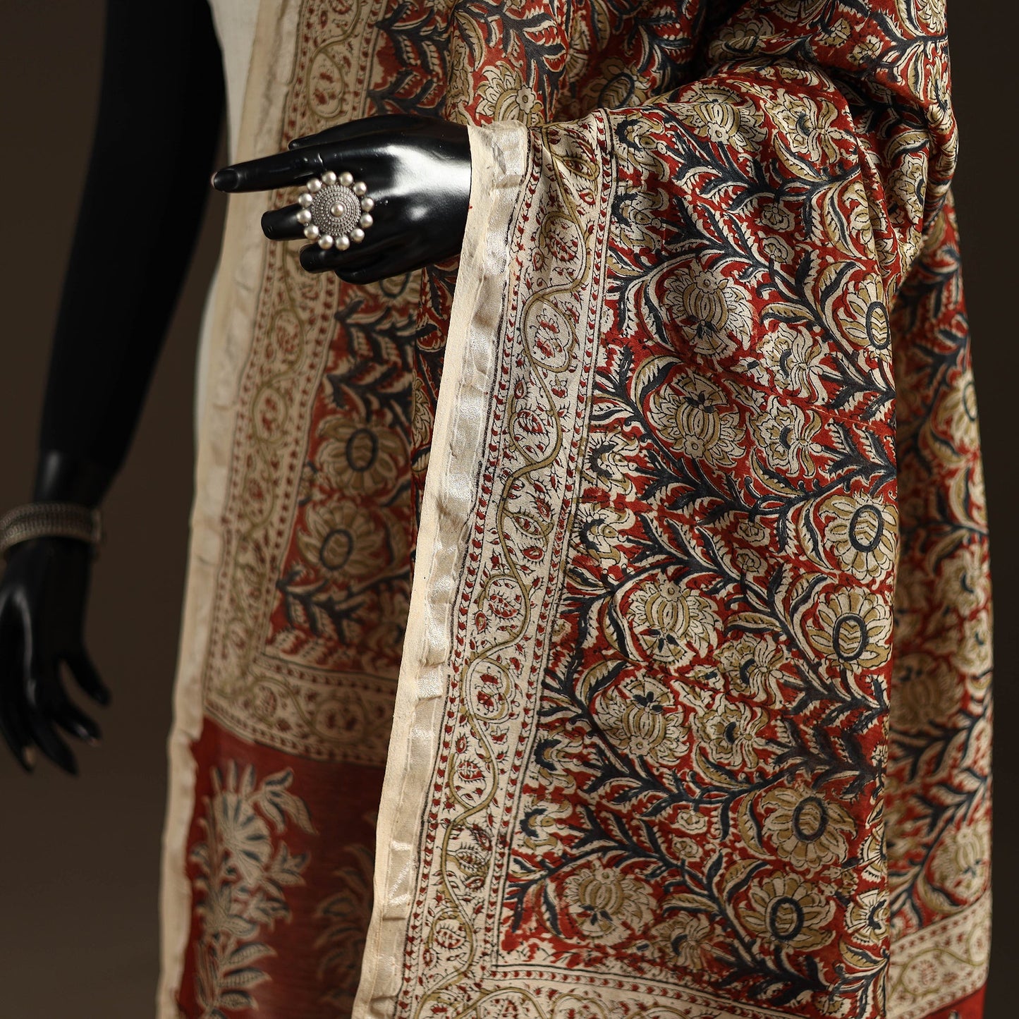 Orange - pedana natural dyed hand kalamkari dupatta