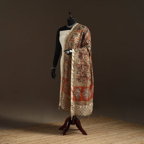 Orange - pedana natural dyed hand kalamkari dupatta
