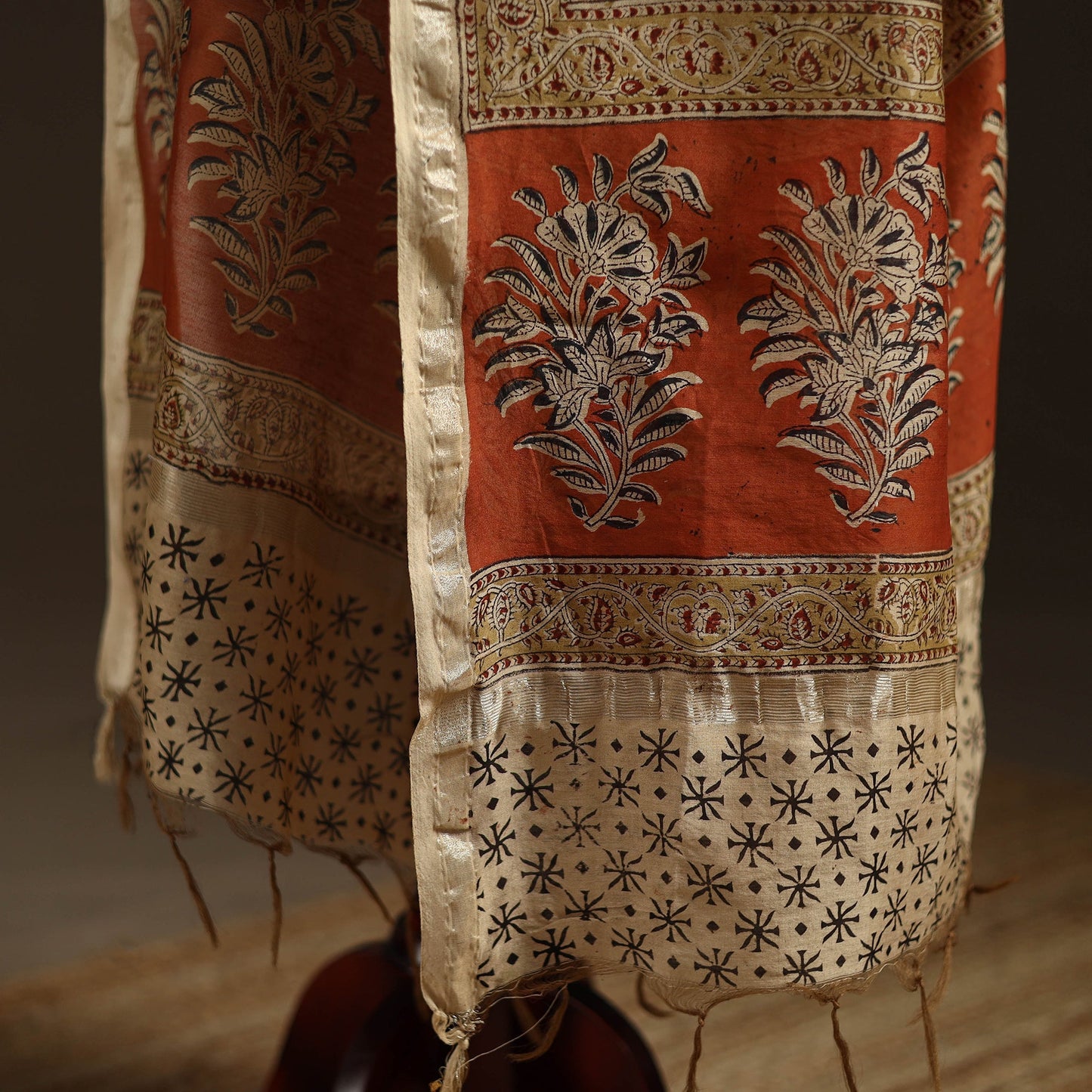 Orange - pedana natural dyed hand kalamkari dupatta
