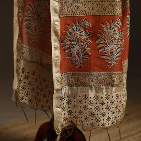 Orange - pedana natural dyed hand kalamkari dupatta