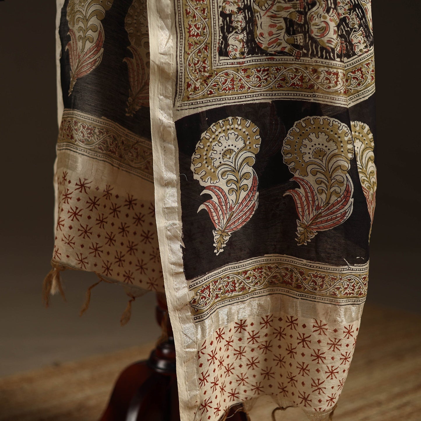 Orange - pedana natural dyed hand kalamkari dupatta