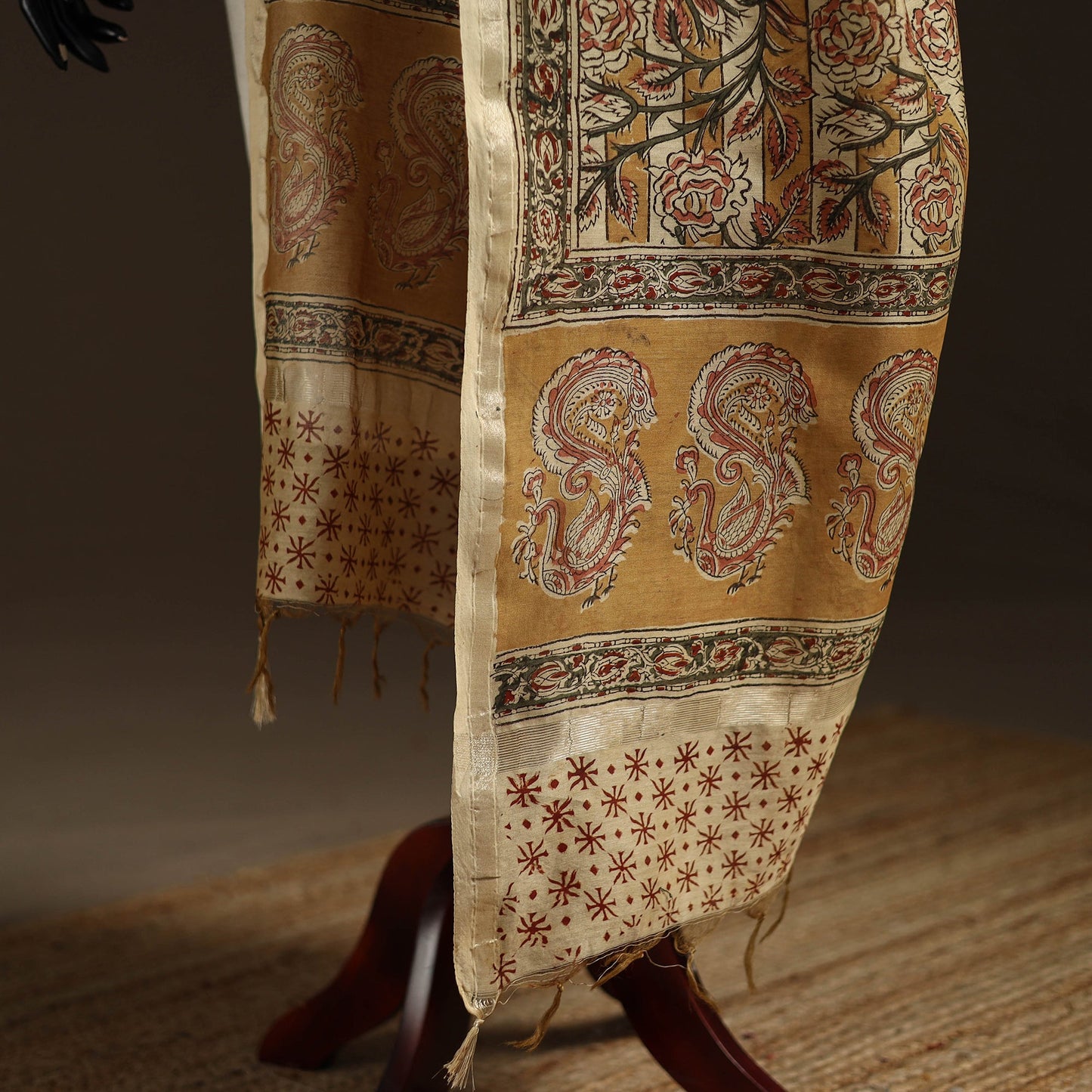 Orange - pedana natural dyed hand kalamkari dupatta