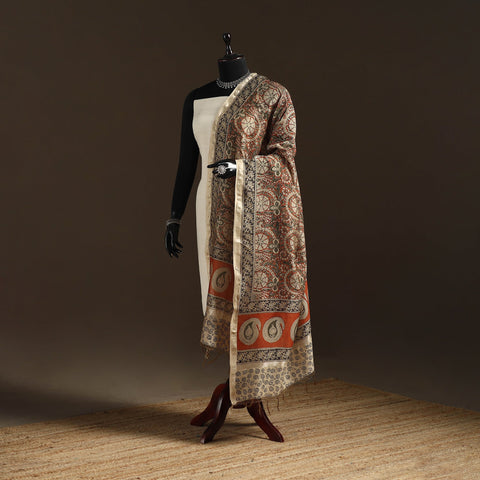 Orange - pedana natural dyed hand kalamkari dupatta