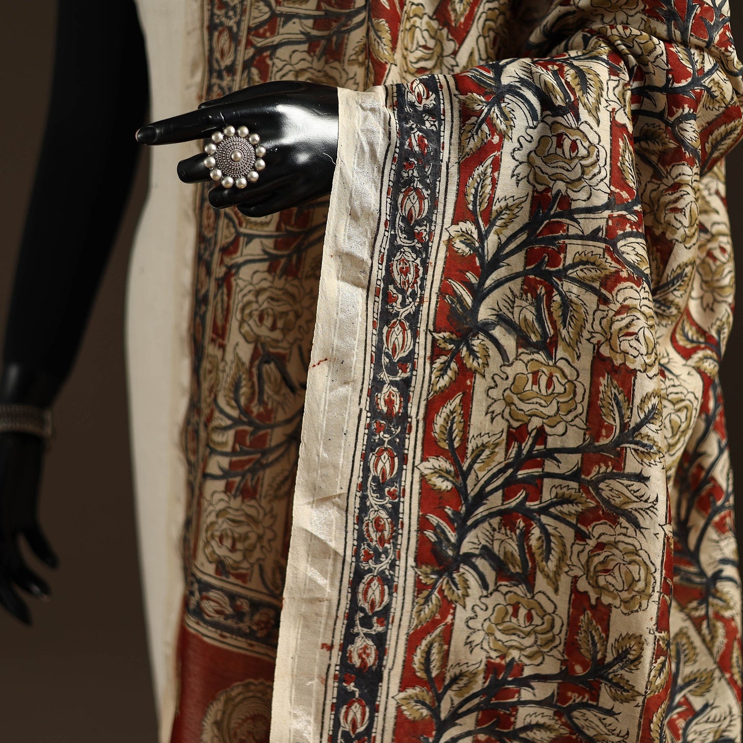 Orange - pedana natural dyed hand kalamkari dupatta