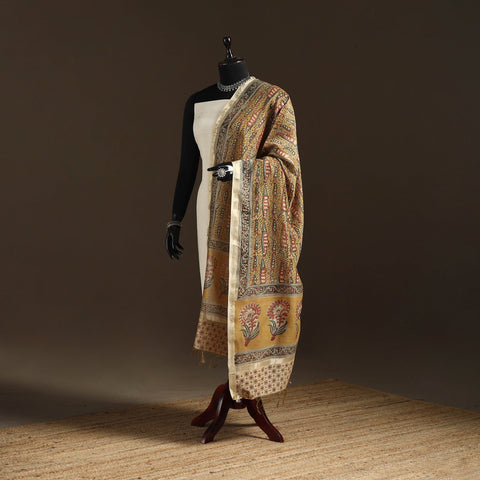 Orange - pedana natural dyed hand kalamkari dupatta