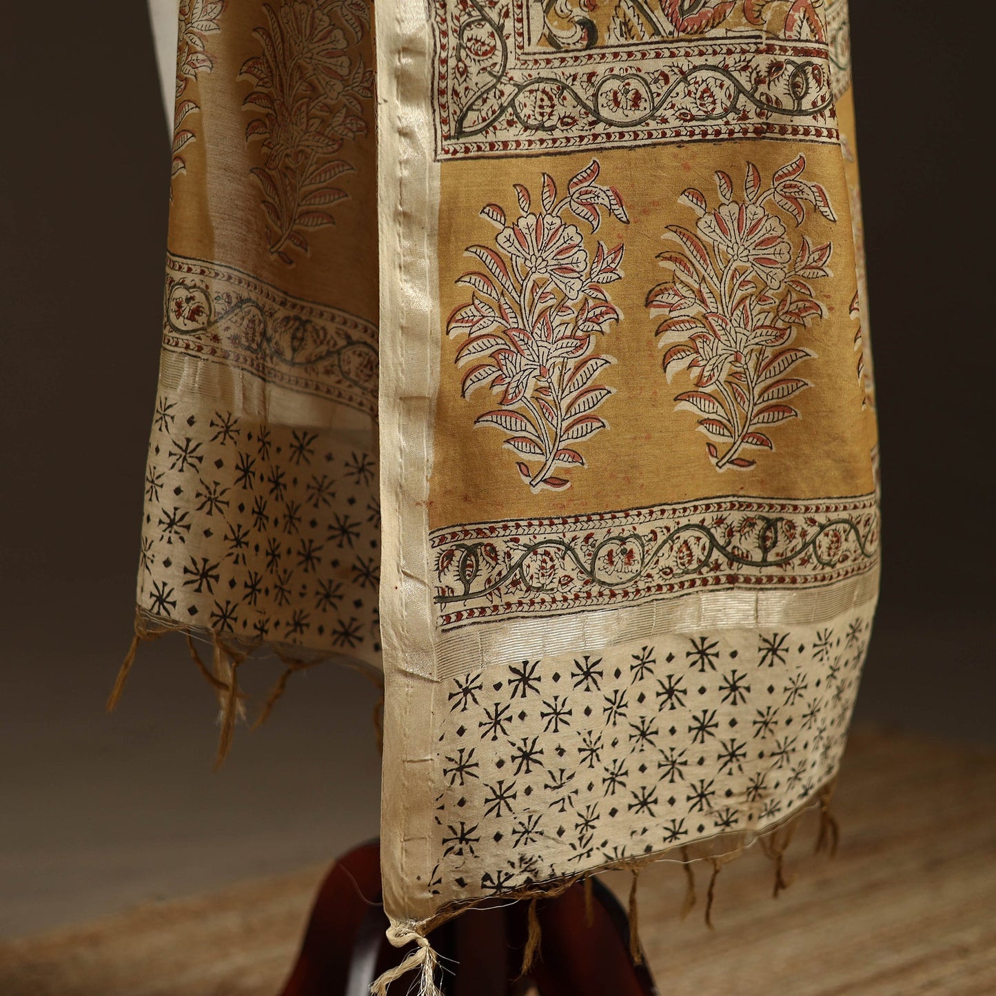 Orange - pedana natural dyed hand kalamkari dupatta