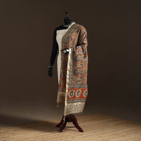 Orange - pedana natural dyed hand kalamkari dupatta