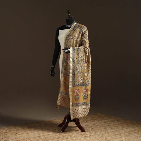 Orange - pedana natural dyed hand kalamkari dupatta