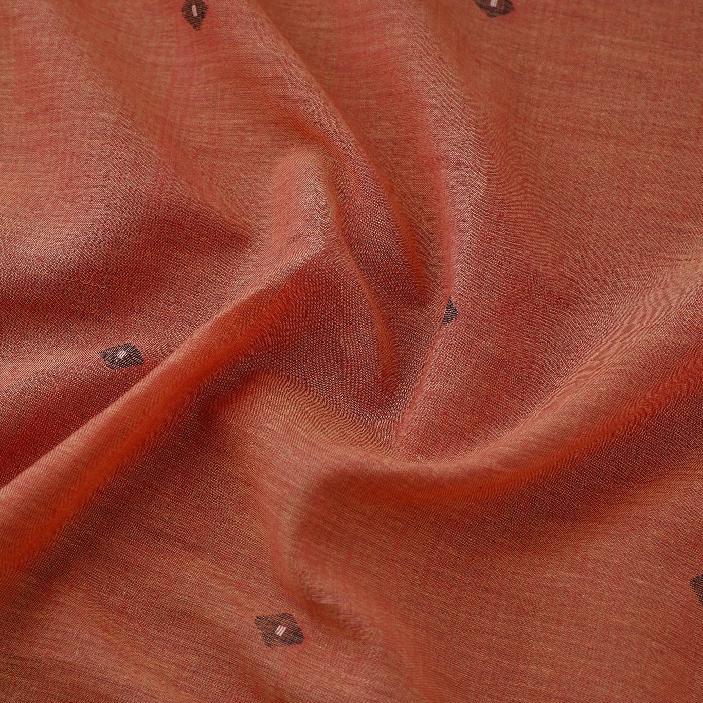 Orange - Phulia Jamdani Handloom Cotton Fabric 17