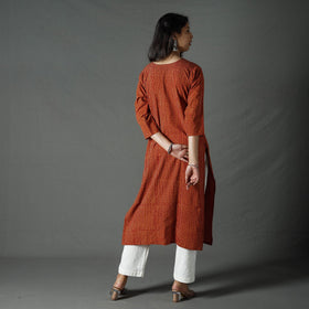 Buy Pipad Block Printed Cotton Long Kurta Online at iTokri.com