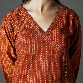 Buy Pipad Block Printed Cotton Long Kurta Online at iTokri.com