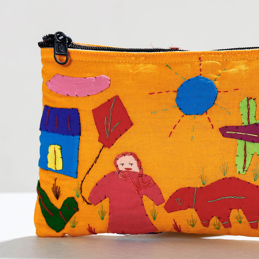  Pipli Applique Work Cotton Cosmetic Pouch 