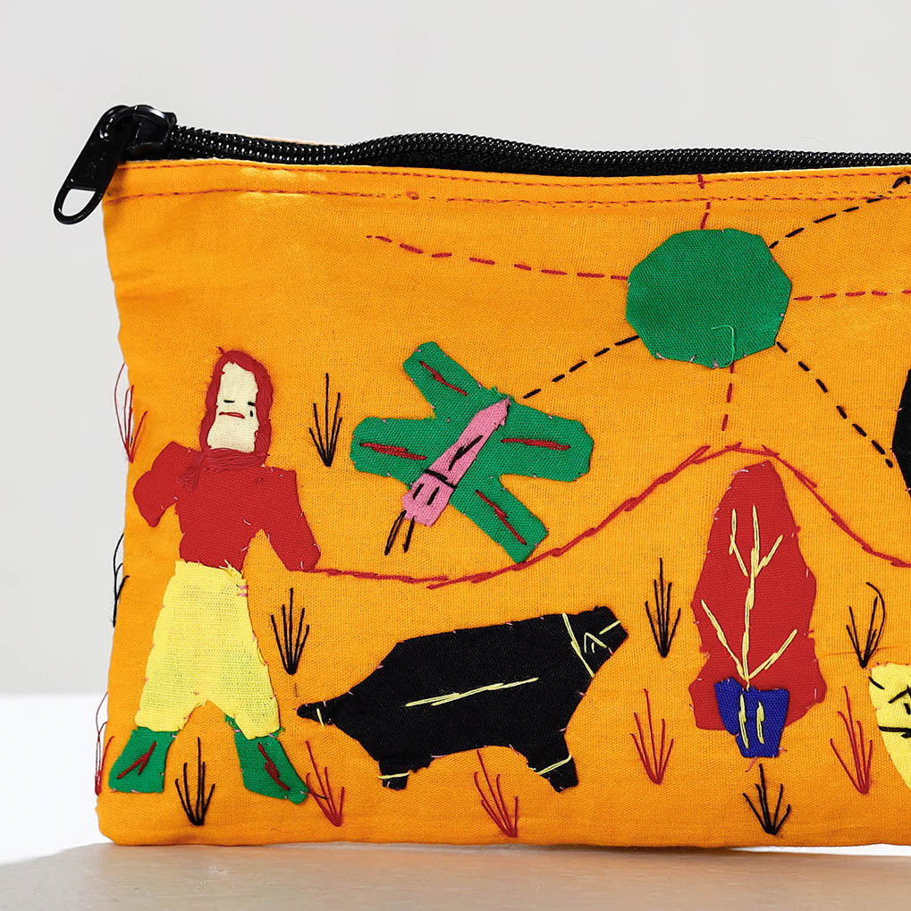  Pipli Applique Work Cotton Cosmetic Pouch 