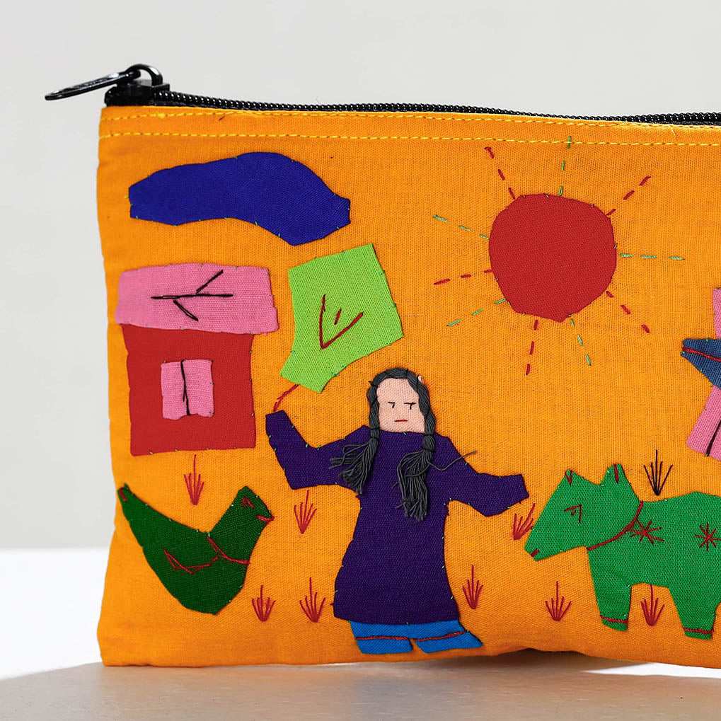  Pipli Applique Work Cotton Cosmetic Pouch 