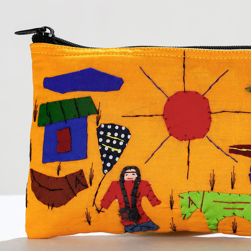  Pipli Applique Work Cotton Cosmetic Pouch 