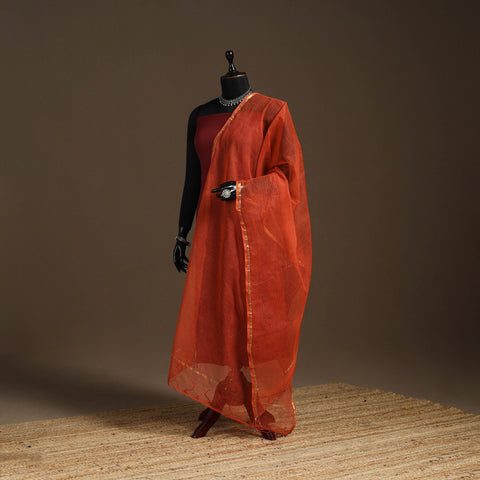 Plain cotton kota doria dupatta 35 - handcrafted