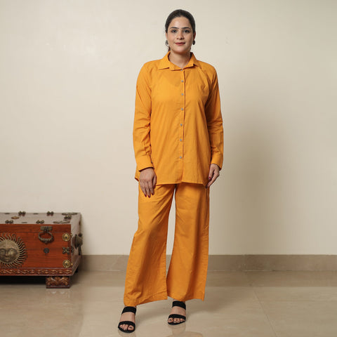 Orange - plain dyed cotton co-ord set 03 - handcrafted