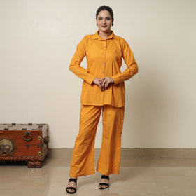 Orange - plain dyed cotton co-ord set 03 - handcrafted