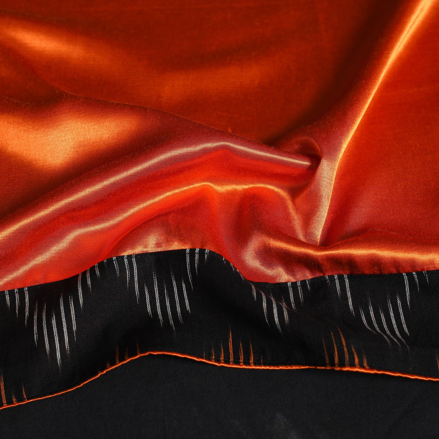 Orange Plain Mashru Silk Blouse Piece 