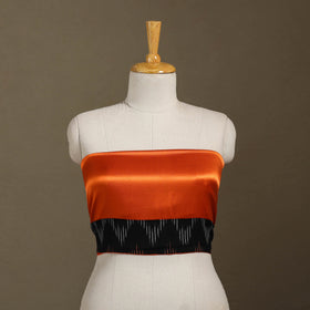 Orange Plain Mashru Silk Blouse Piece 