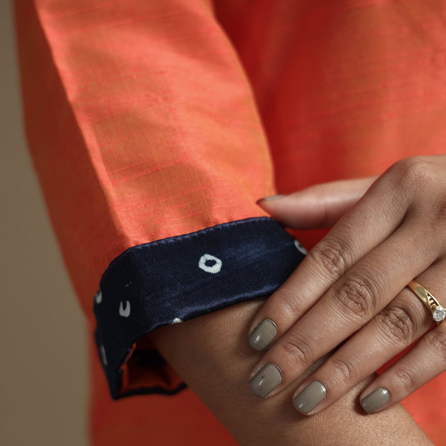  Plain Solid Slub Silk Kutch Modal Patchwork Kurta 