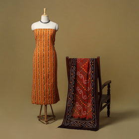 Pochampally dabi ikat cotton 2pc unstitched dress material