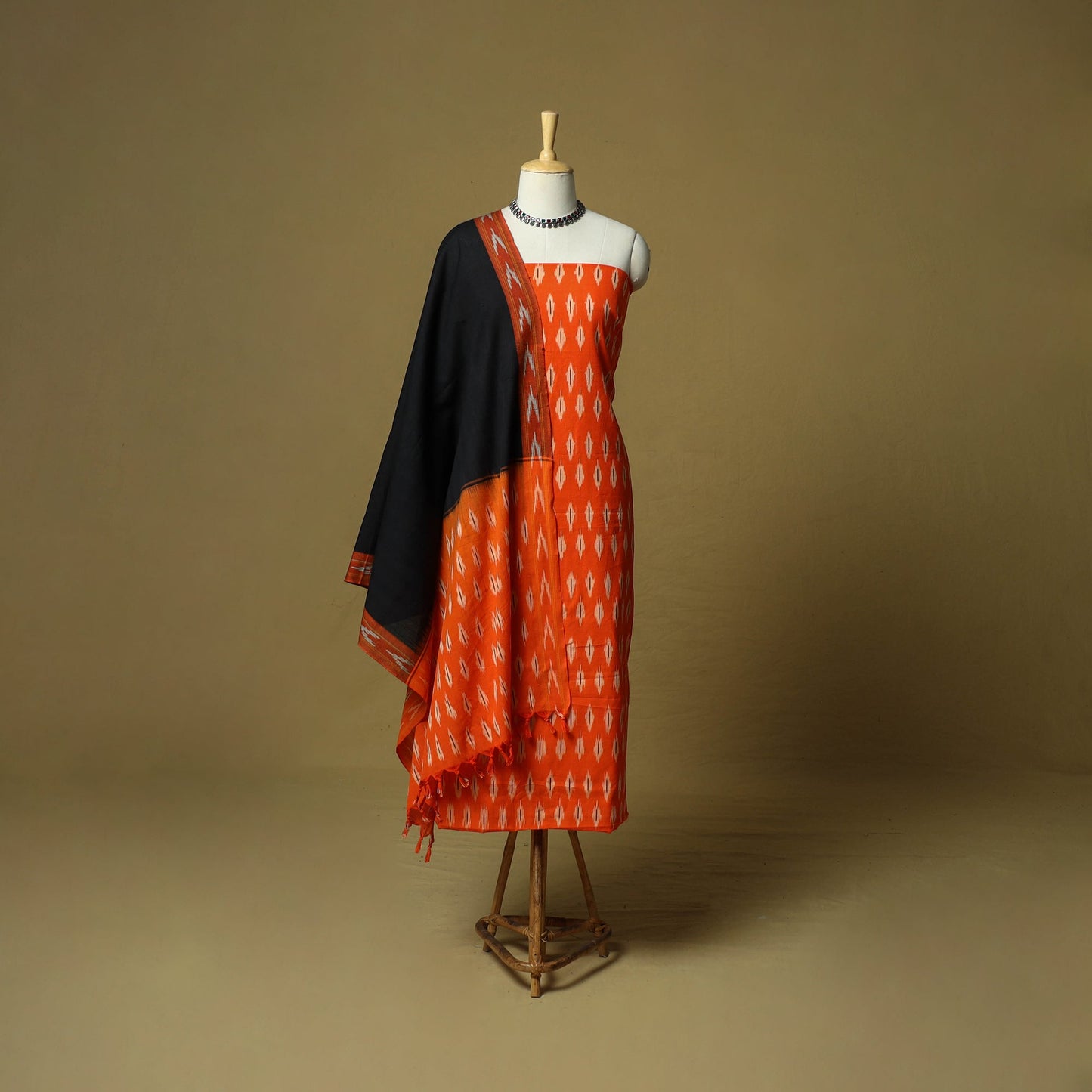 Pochampally ikat 3pc cotton unstitched dress material 41