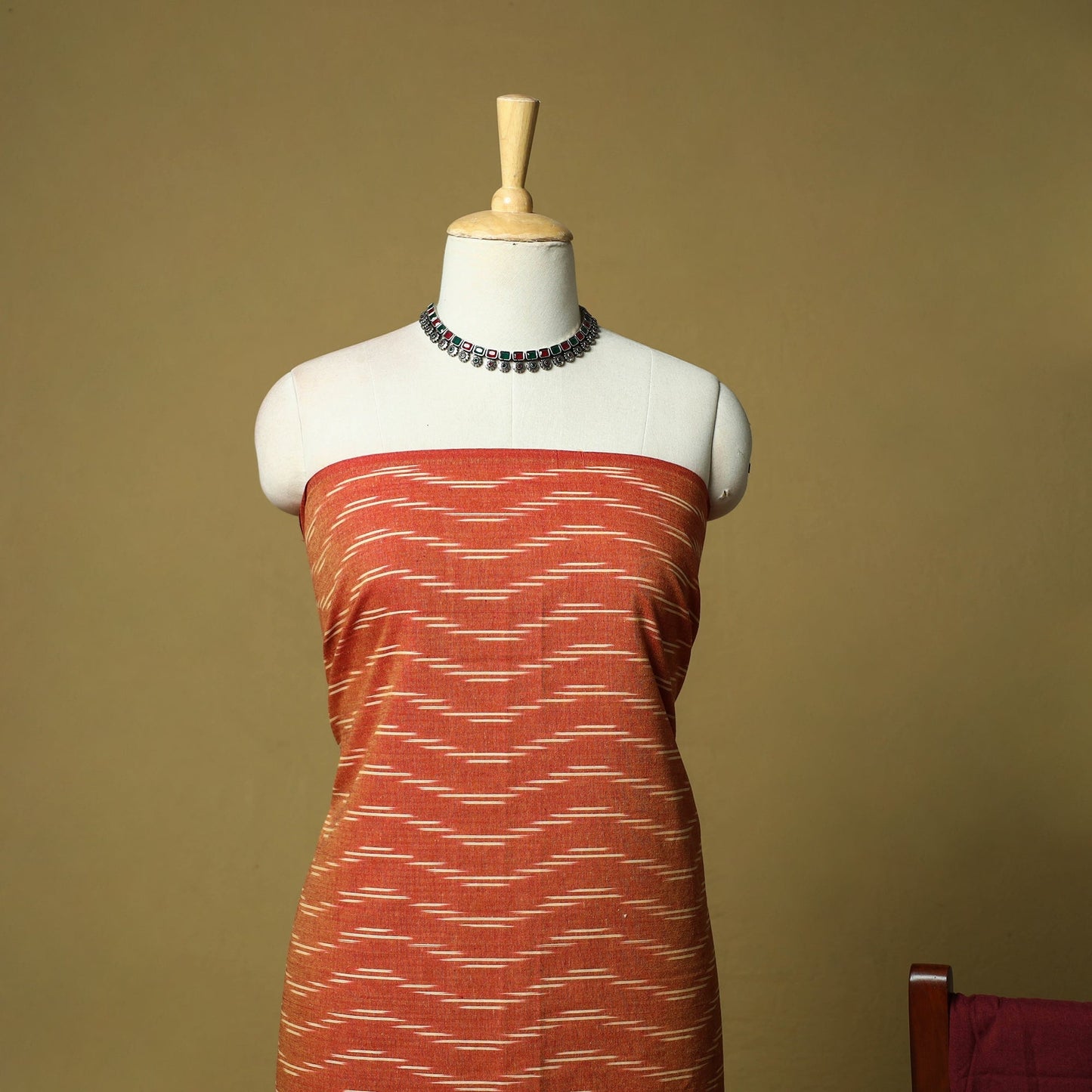 Pochampally ikat 3pc cotton unstitched dress material 43