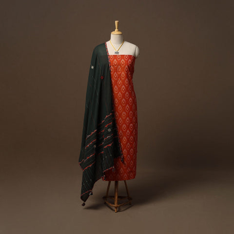 Pochampally ikat cotton 2pc unstitched dress material