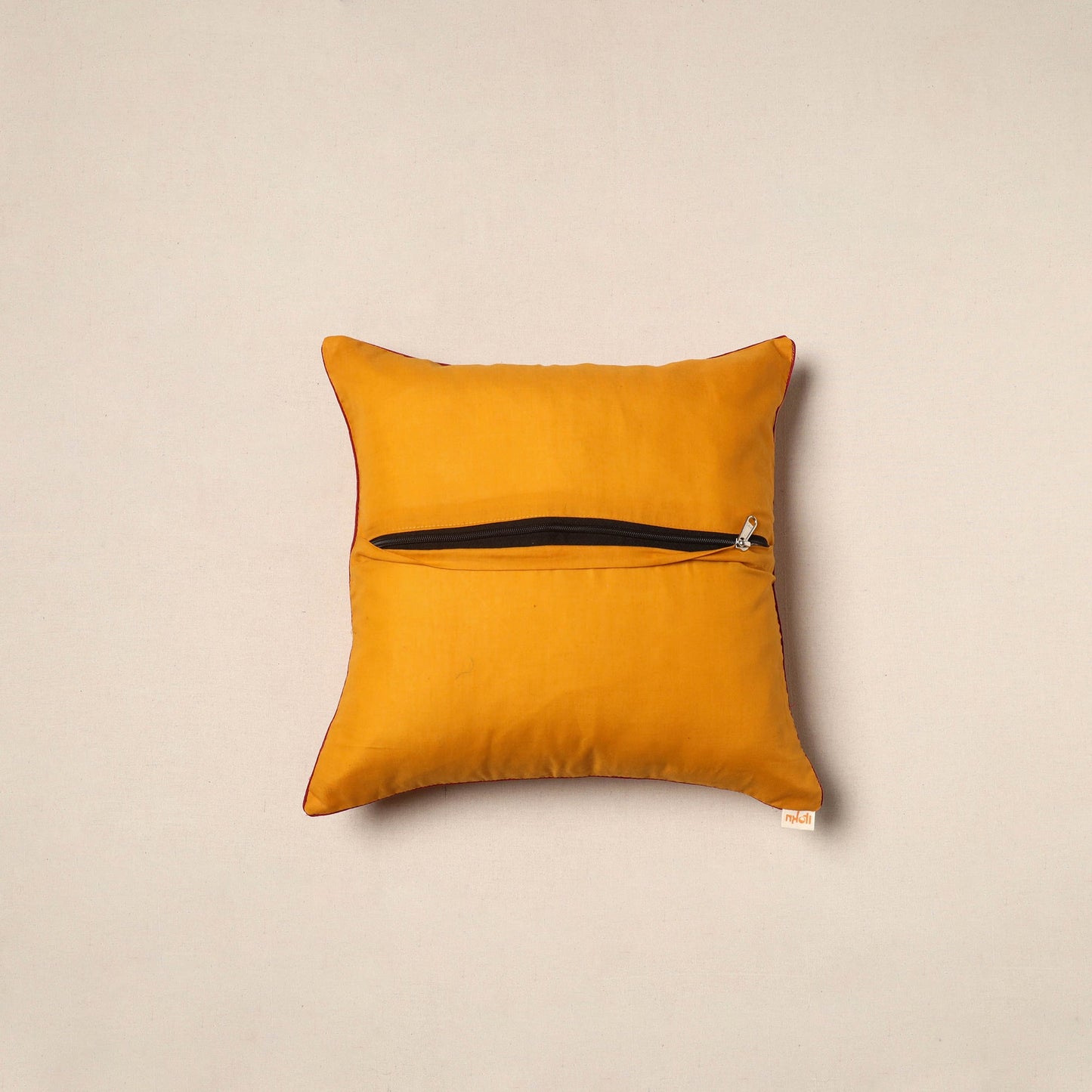 Orange - pochampally ikat cotton cushion cover 16