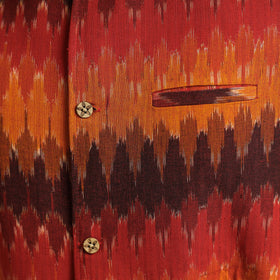 Orange - pochampally ikat cotton men nehru jacket