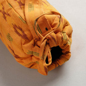 Orange Pochampally Ikat Cotton Quilted Yoga Mat Bag 