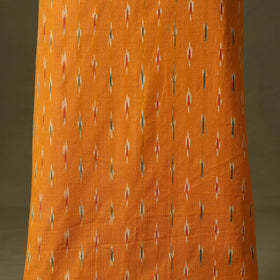 Orange - pochampally ikat cotton unstitched kurta material