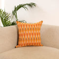 Orange - pochampally ikat cushion cover 22 - handcrafted