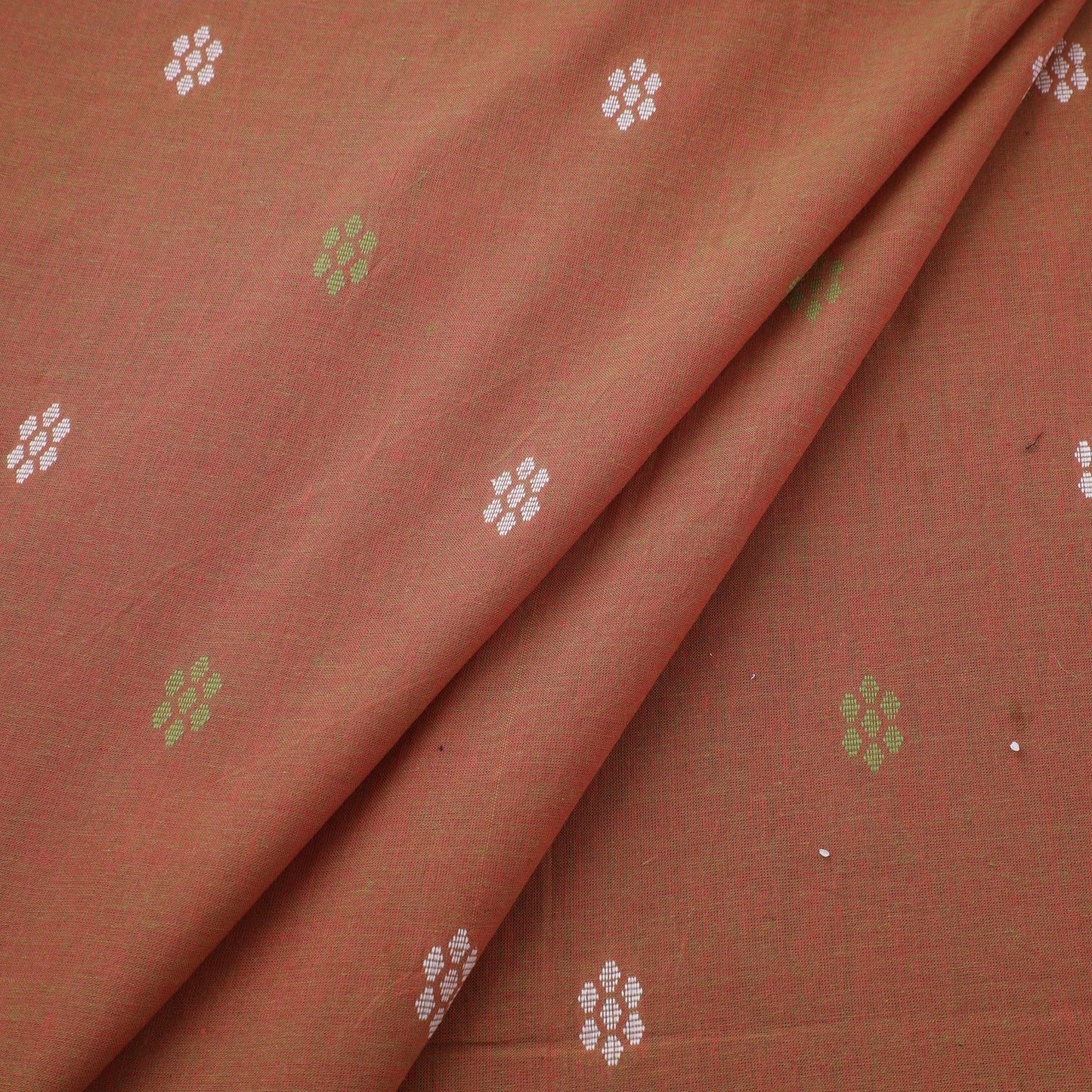 Orange Prewashed Cotton Jacquard Fabric