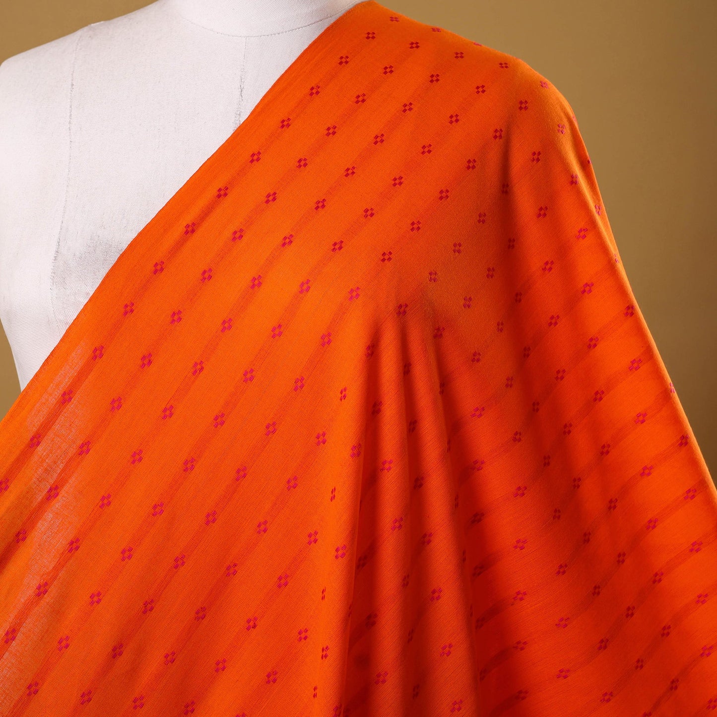 Orange - prewashed cotton jacquard weave fabric 26