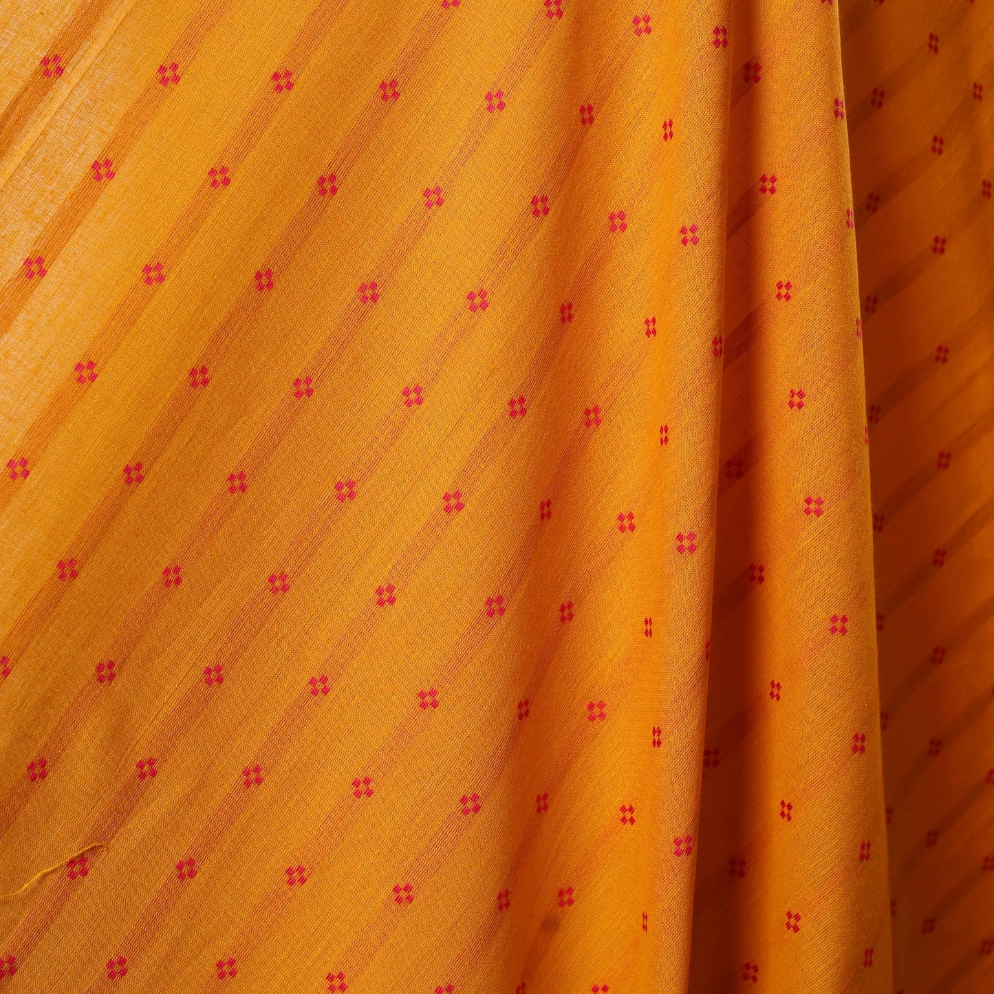 Orange - prewashed cotton jacquard weave fabric 33