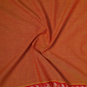 Orange - prewashed cotton thread border dharwad fabric 07