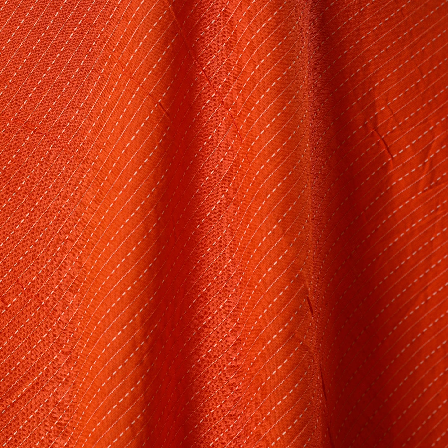Orange - prewashed running stitch cotton plain fabric 03