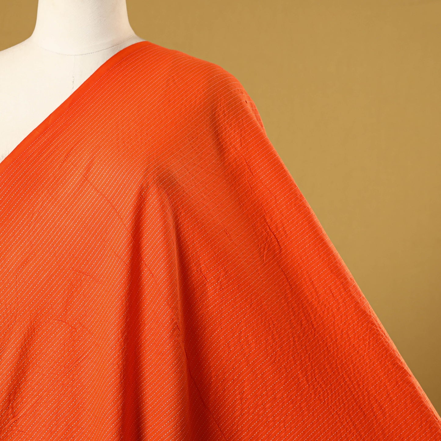 Orange - prewashed running stitch cotton plain fabric 03