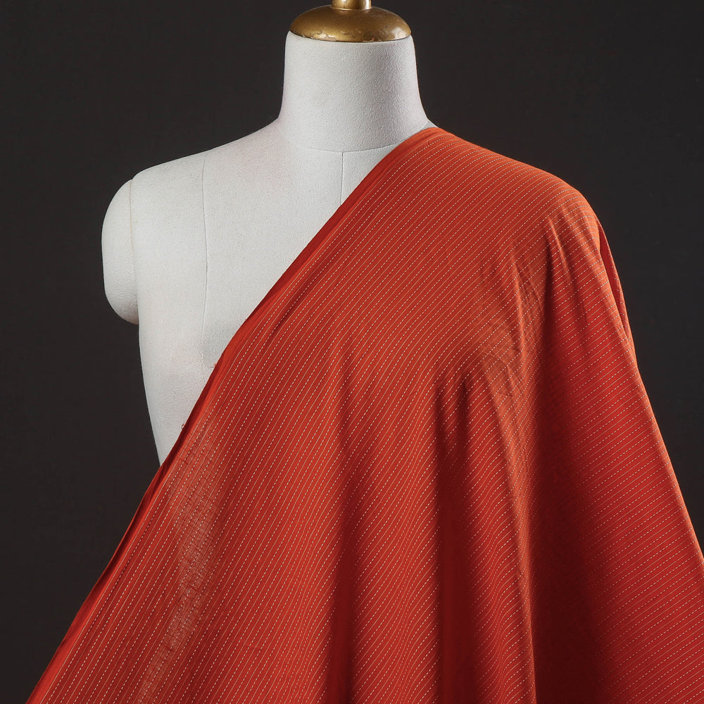 Orange Prewashed Running Stitch Plain Cotton Fabric