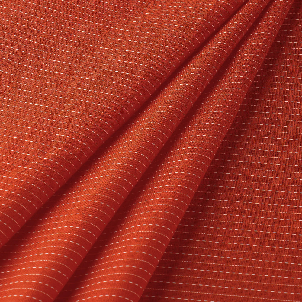  Orange Prewashed Running Stitch Plain Cotton Fabric