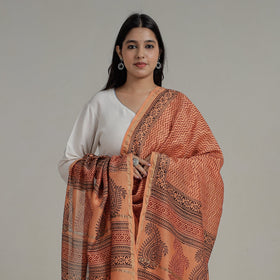  Block Printed Chanderi Silk Bagh Dupatta