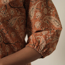 Orange - printed cotton kalamkari co-ord set 05