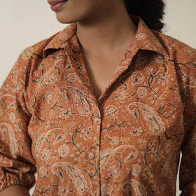 Orange - printed cotton kalamkari co-ord set 05