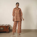 Orange - printed cotton kalamkari co-ord set 05