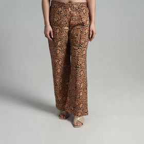 Orange - Block Printed Cotton Pedana Kalamkari Palazzo 03