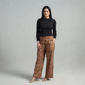 Orange - Block Printed Cotton Pedana Kalamkari Palazzo 03